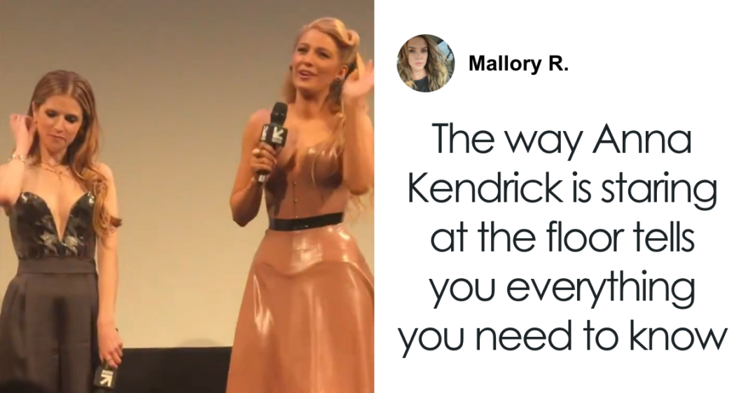 Los fanáticos leen el lenguaje corporal de Anna Kendrick mientras Blake Lively habla en el estreno de la película
